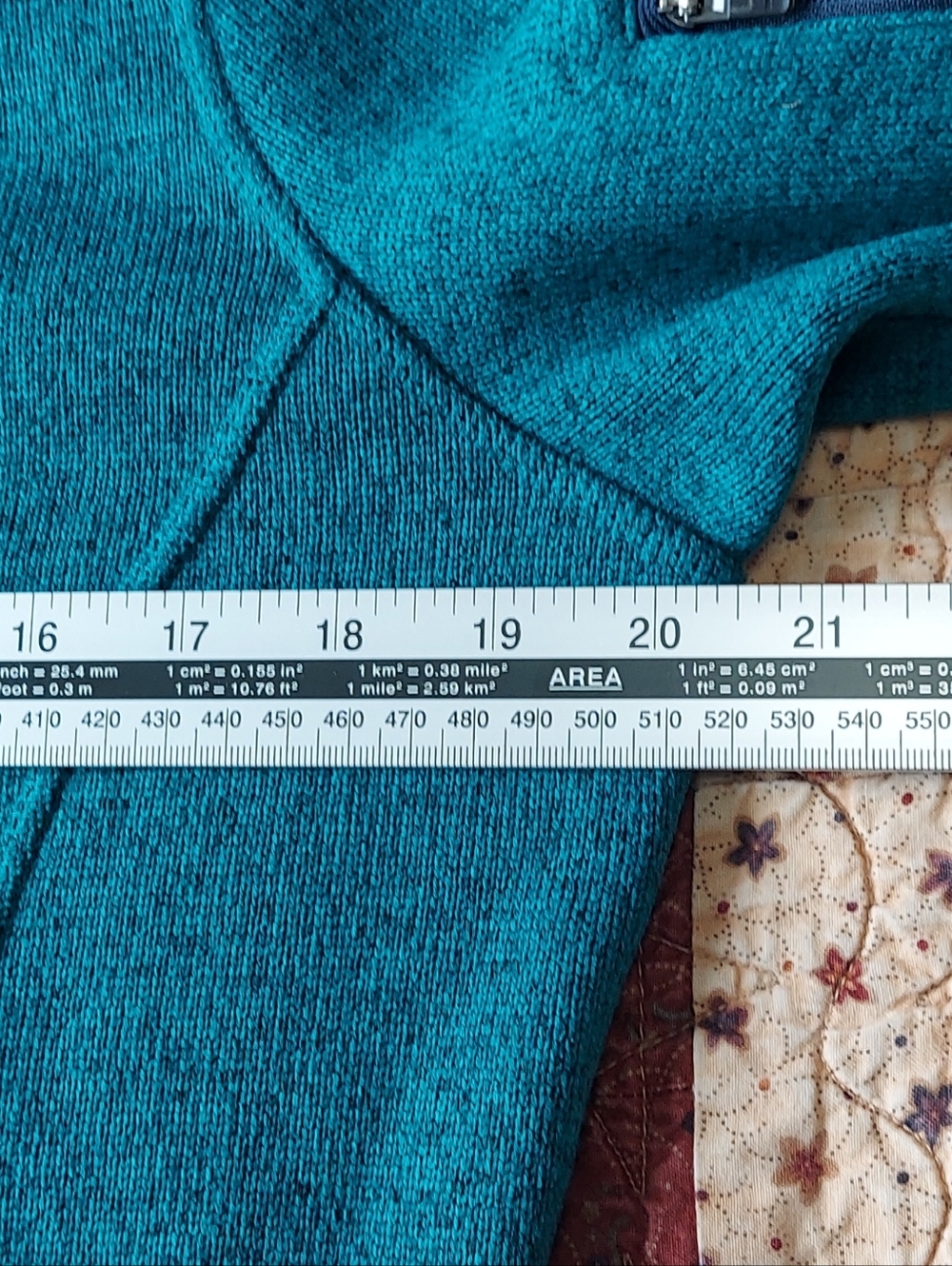 LL Bean Woman's Teal Heathered Green Full-Zip Fleece Jacket Size Medium - Picture 5 of 6